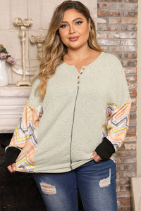 Exposed Seam Print Long Sleeve T-Shirt