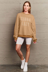 Simply Love KINDA LAZY Round Neck Sweatshirt