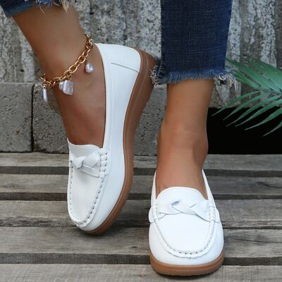 Weave Wedge Heeled Loafers