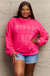 Simply Love KINDA LAZY Round Neck Sweatshirt