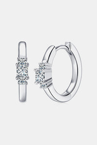 Moissanite Sterling Silver Huggie Earrings