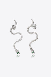 Snake-Shaped 925 Sterling Silver Earrings