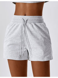 Drawstring Smocked Waist Sports Shorts