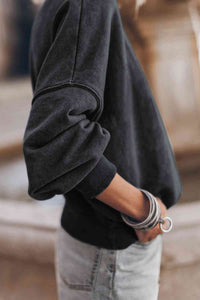 Round Neck Dropped Shoulder Sweatshirt