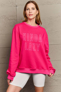 Simply Love KINDA LAZY Round Neck Sweatshirt