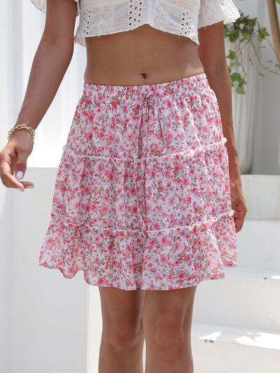 Elastic Waist Mini Skirt