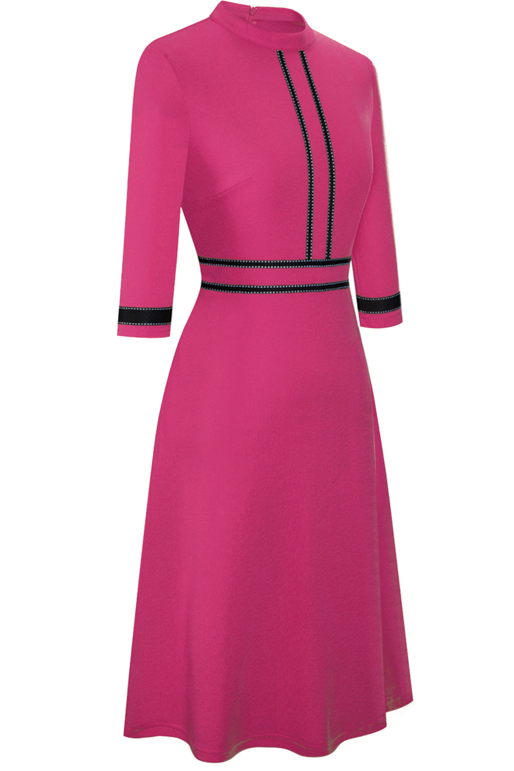 Round Neck Three-Quater Sleeve Dress