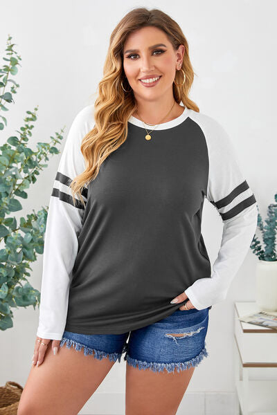 Striped Raglan Sleeve T-Shirt