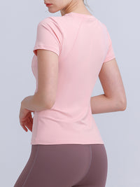 Round Neck Short Sleeve Active Top