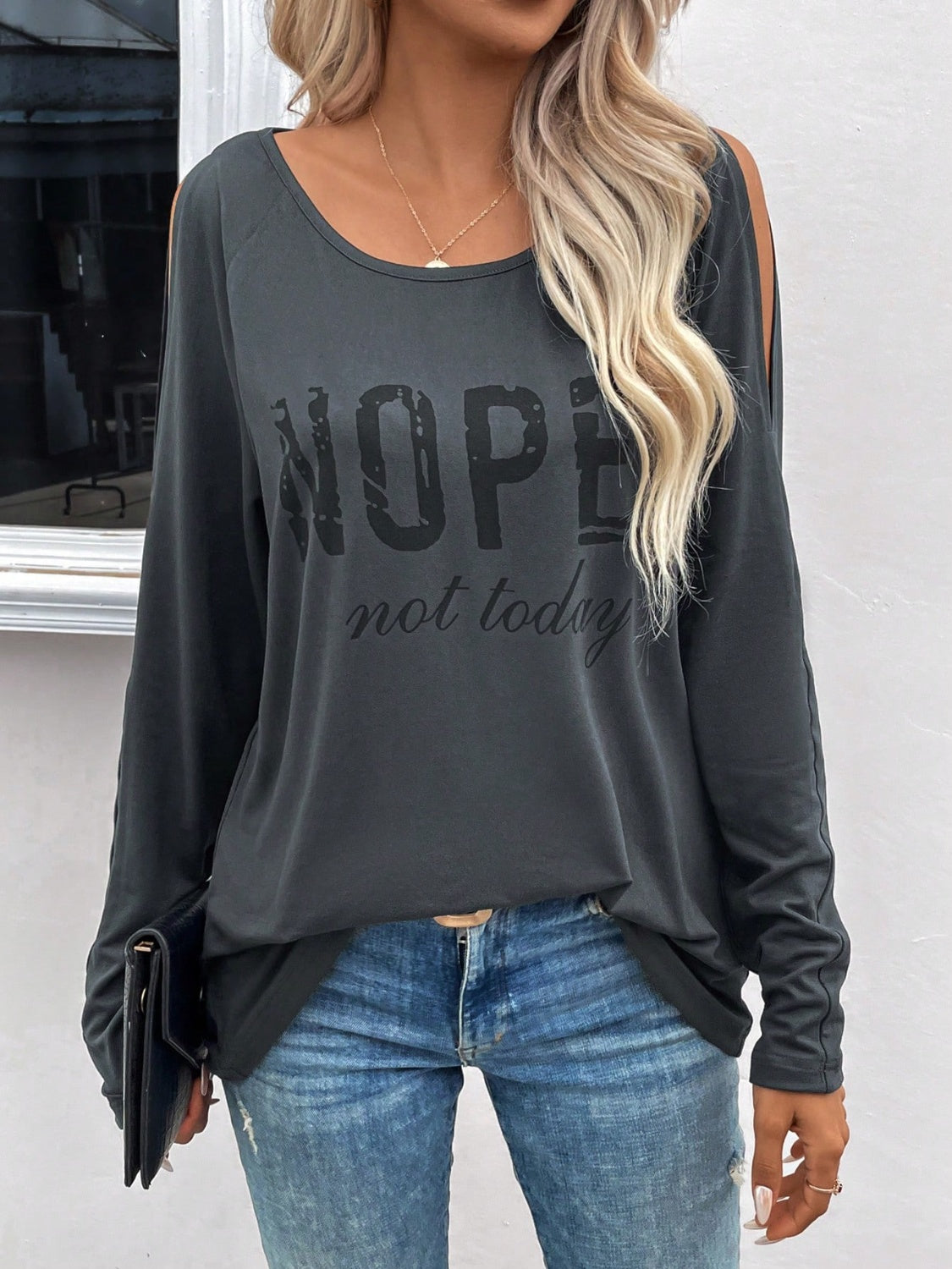 Graphic Cutout Round Neck T-Shirt