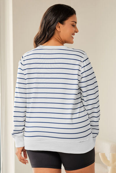 Striped Round Neck Long Sleeve T-Shirt