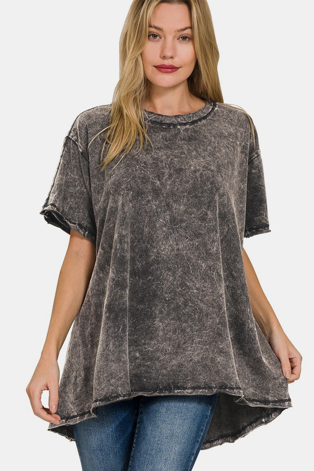 Zenana Round Neck Dropped Shoulder T-shirt