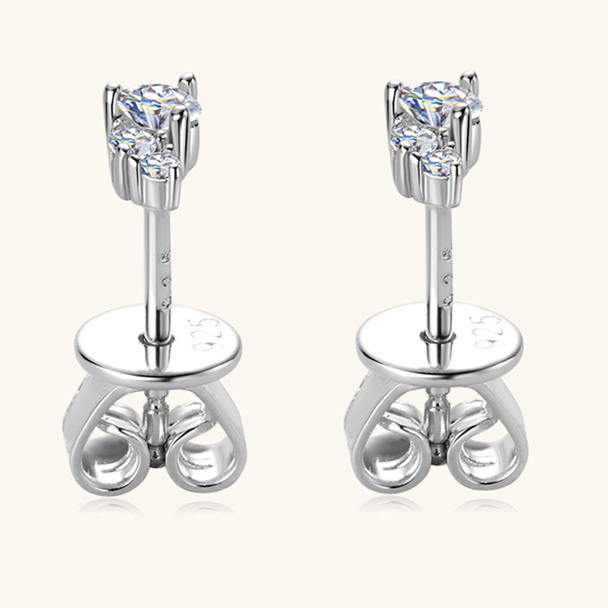 Sterling Silver Moissanite Stud Earrings