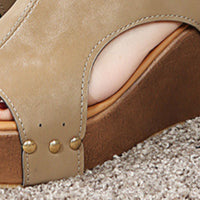 Peep Toe High Heel Wedges