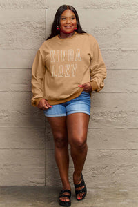 Simply Love KINDA LAZY Round Neck Sweatshirt