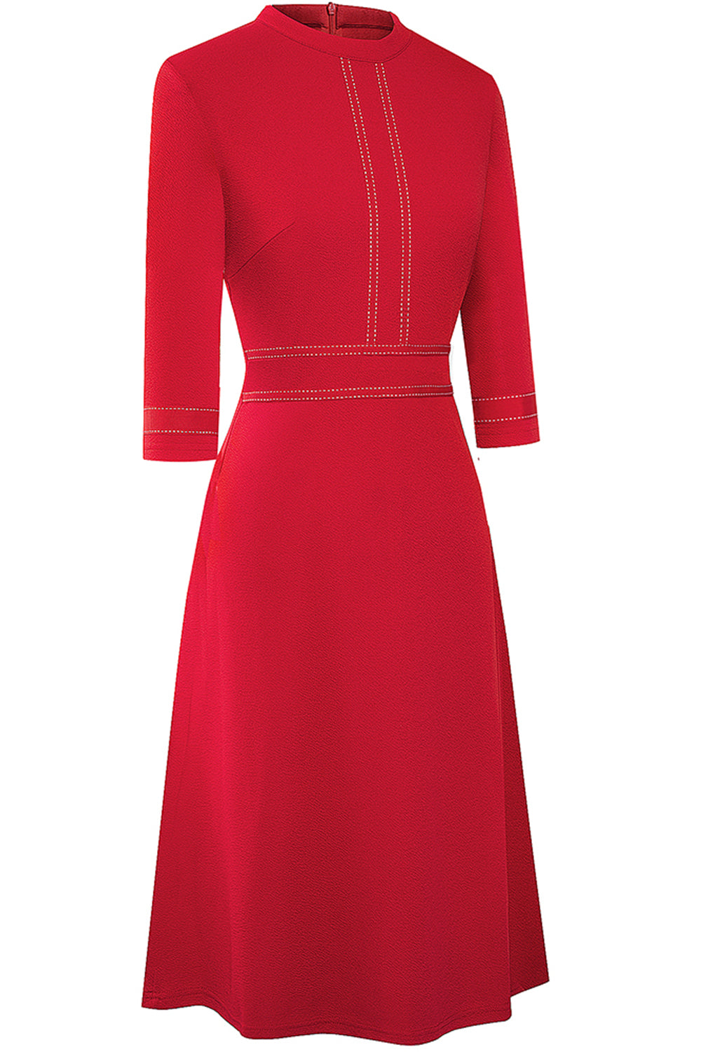 Round Neck Three-Quater Sleeve Dress