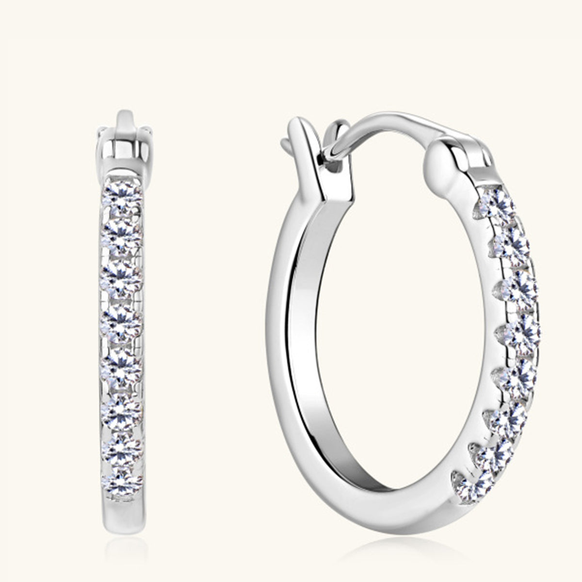 Sterling Silver Moissanite Huggie Earrings