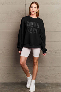 Simply Love KINDA LAZY Round Neck Sweatshirt