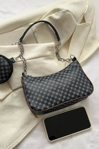 Printed Shoulder Bag and Round Wallet