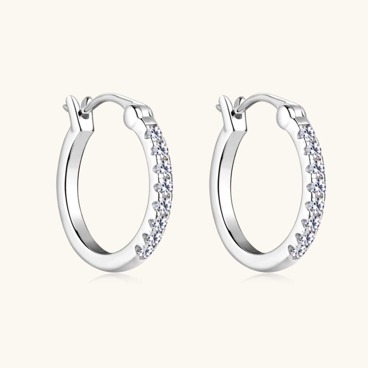 Sterling Silver Moissanite Huggie Earrings