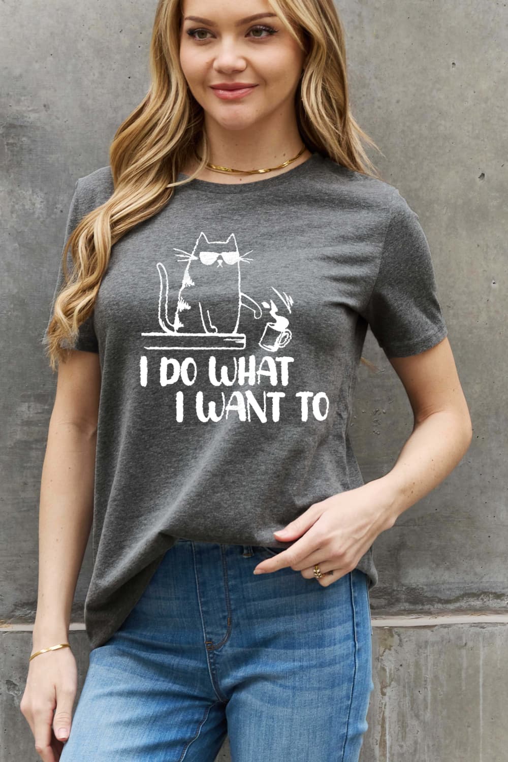 Simply Love I DO WHAT I WANT TO Graphic Cotton Tee