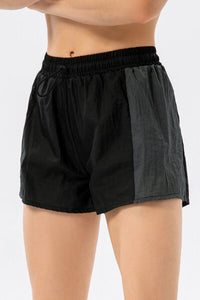 Color Block Drawstring Active Shorts