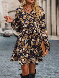 Surplice Tie Waist Mini Dress