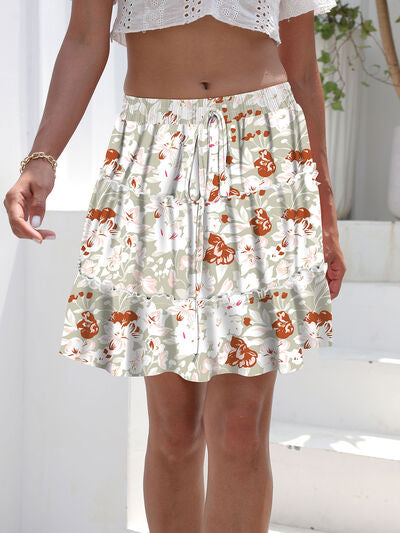 Elastic Waist Mini Skirt