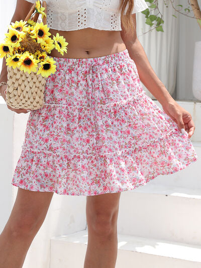 Elastic Waist Mini Skirt