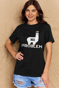 Simply Love NO PROBLEM Graphic Cotton Tee