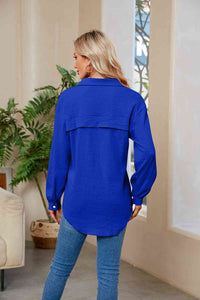 Collared Neck Buttoned Long Sleeve Shirt